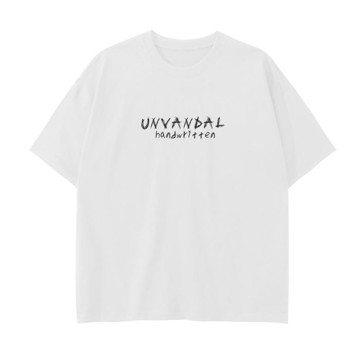 Unvandal handwritten black lettering baggy shirt