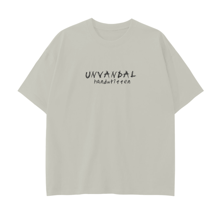 Unvandal handwritten black lettering baggy shirt